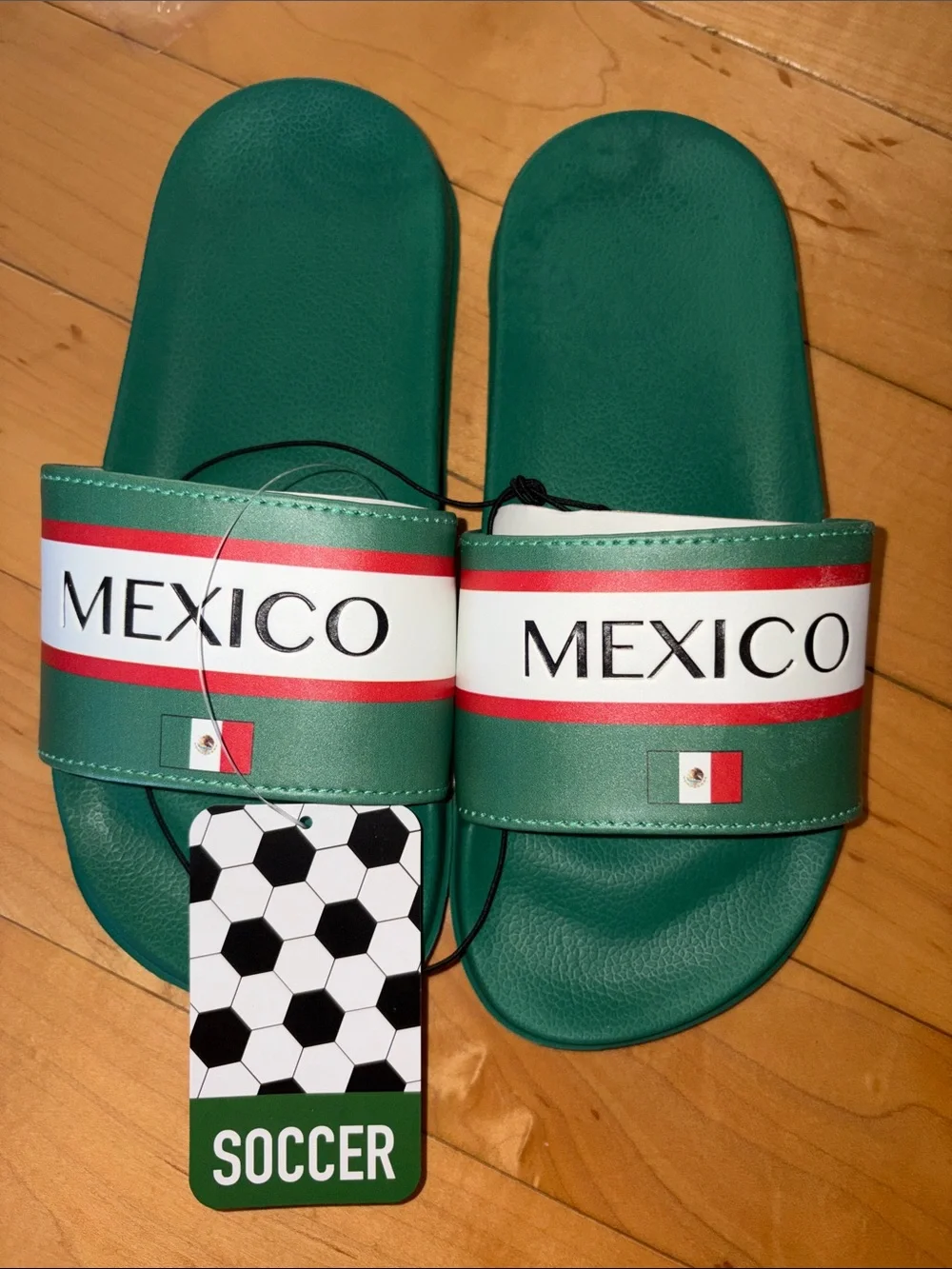 Kids soccer fan slides Mexico Size 2/3